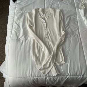 White Henley Long sleeve top